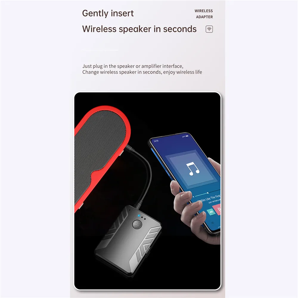 2 in 1 Bluetooth 5 0 Audio Wireless Receiver Transmitter Adapter 3 5mm AUX Jack For Car TV PC Speaker Headphone Mic Receiver