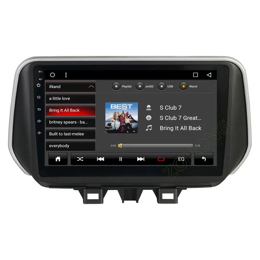 2.5D 10,2 дюймов Android 9,0 Octa 8 ядра Автомобильный мультимедийный DVD плеер для hyundai Tucson IX35 автомобиль радио gps навигации