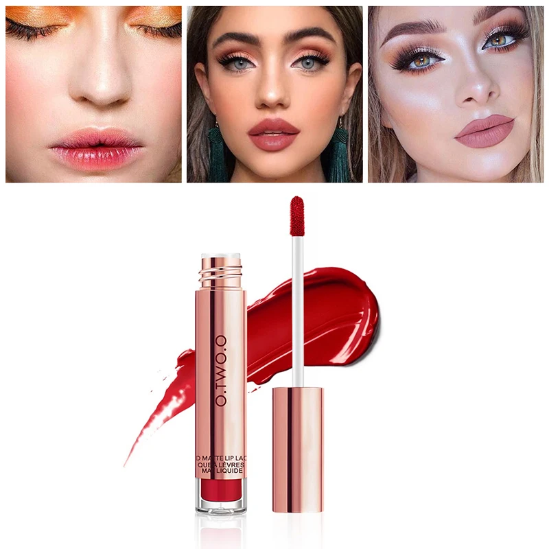 Matte Lip Plumper Lip Gloss Makeup Waterproof Liquid Lipstick Long Lasting Lip Tint Matte Lipgloss O 3
