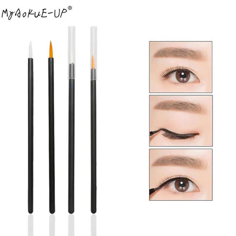 

100pcs Disposable Eyeliner Brushes Individual Applicator Superfine Fibre Swab Eye Liner Liquid Wand Eyelash Extension Tools