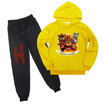

Five Nights At Freddy's Pizza Kids Boys Girls Hoodies Pants Suit Children's Clothing Sweatshirts Casual 2pcs/sets Jogging Pant