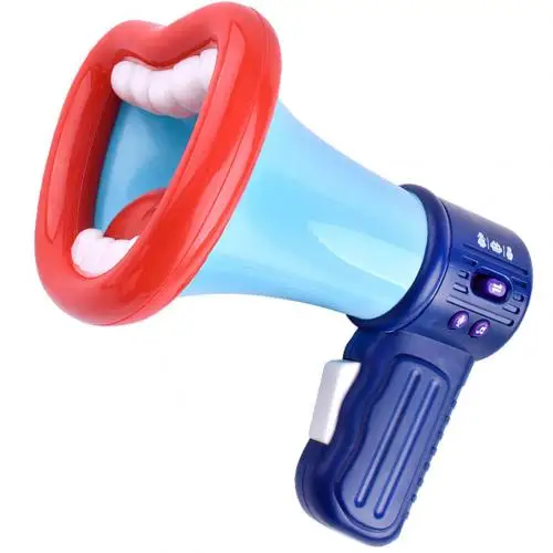 Забавный большой рот мегафон запись голоса чейнджер дети Mic игрушки подарки для гостей музыкальная игрушка детский подарок - Цвет: Синий