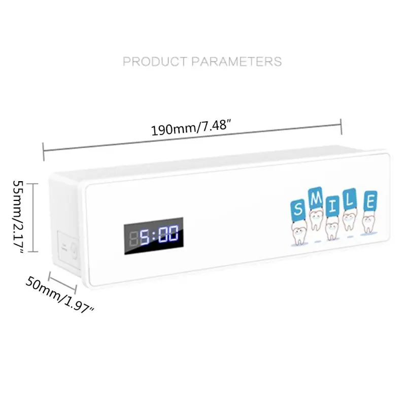 UV Toothbrush Sanitizer Sterilizer 4 Wall Mounted Family Toothbrush Holder
