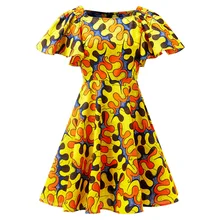 African Dresses for Women ankara Print Dresses cotton material new Women one shoulder dress fashion African Clothing