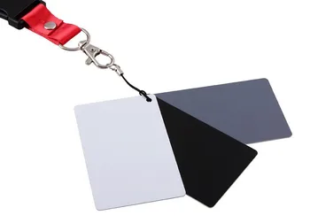 

3 in 1 Pocket-Size Digital Camera 18% White Black Grey Balance Cards with Neck Strap for Digital Photography Newest