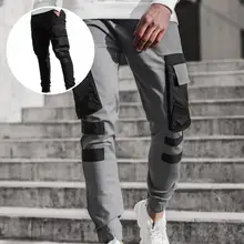 

Track Pants Stylish Contrast Color Breathable Multi Pocket Cargo Pants for Outdoor Cargo Pants Men Sweatpants