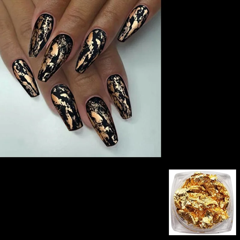 

6 Boxes/Set Gold Silver Nail Art Foil Paper Irregular Aluminum Sticker 3D Glitter DIY Manicure UV Gel Polish Nail Art Decoration