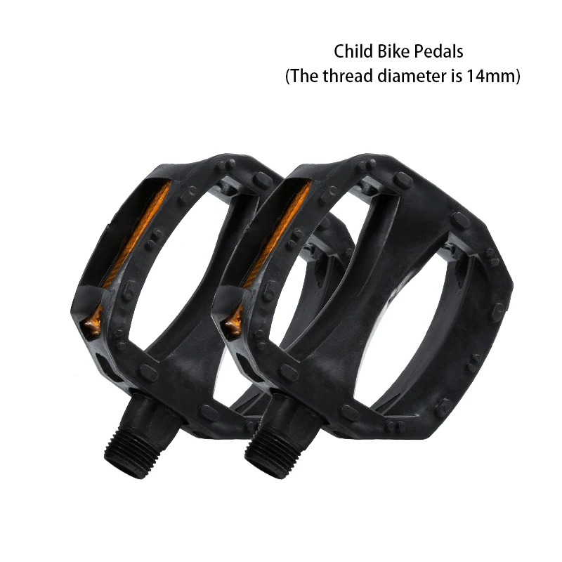 Style A 14mm WEST BIKING, сверхлегкие детские велосипедные педали 12 мм 14 мм, противоскользящие пластиковые педали, Предупреждение ющий отражатель, детские велосипедные педали - Цвет: Style A 14mm