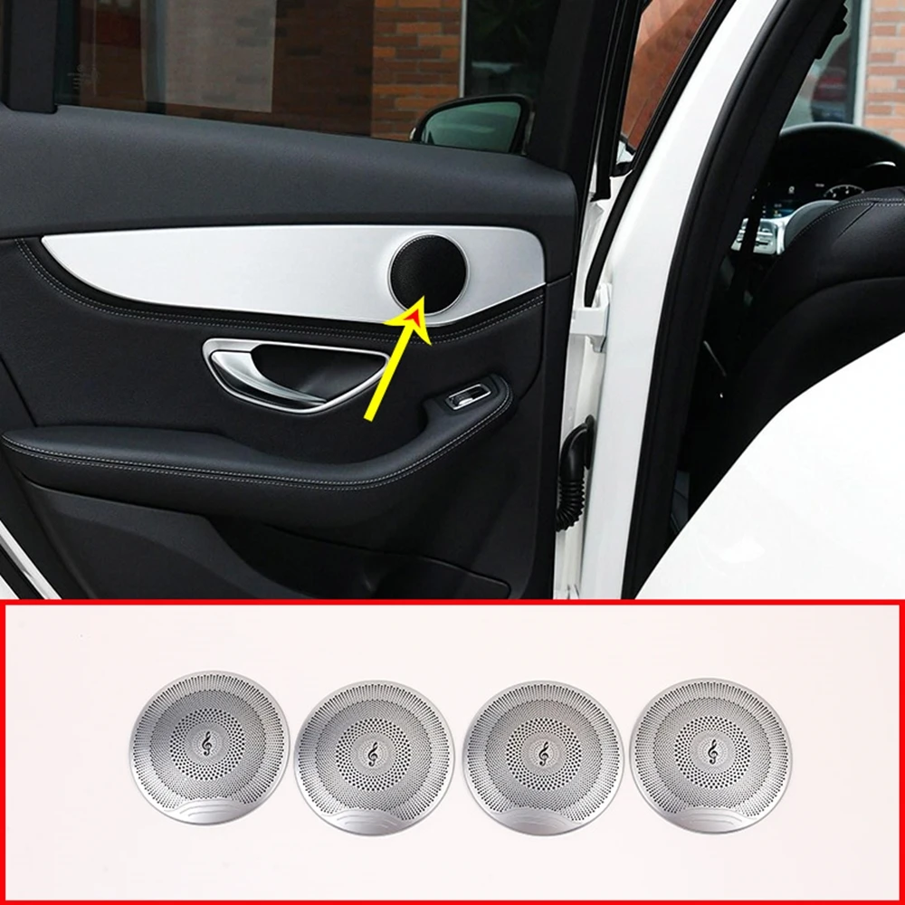 

Midrange speaker cover sticker For Mercedes Benz GLC W205 W213 C E class car door loudspeaker horn lid high quality replacement