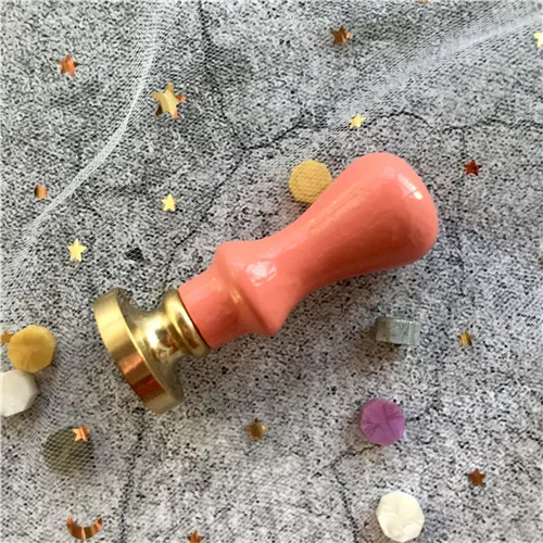 Coral red 1 предмет. Деревянная ручка воск печать штамп аксессуары портативный мини Diy уплотнительный инструмент Ретро Макарон цвет простой захват - Цвет: Coral red