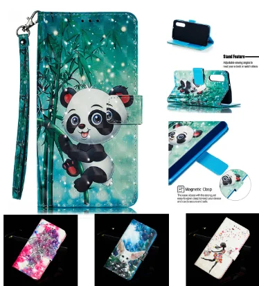 

For Huawei P30 Pro Wallet Pocket Card Money Slot Cover Huawai P30 3D Painted Animal Book Shell Leather Flip Stander Phone Case