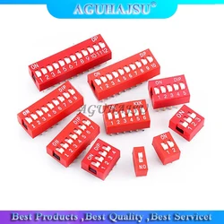 Slide Type DIP Toggle Switch Module - 10PCS Red Snap Switch, 2.54mm Pitch (4Way)