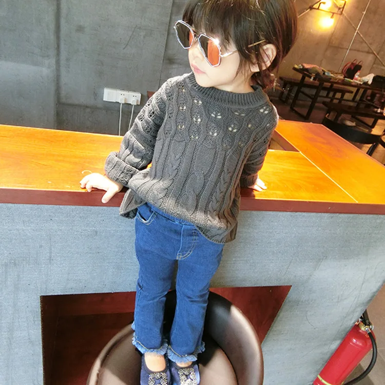 

Dumplings Mom Childrenswear Girls Korean-style Spring And Autumn New Style Children Baby Flash Elasticity Trumpet Jeans