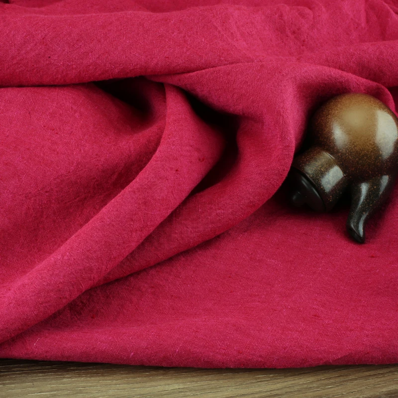 Качественная льняная ткань красивый красный материал модное платье, платье, брюки, рубашка и куртка в стиле пэчворк