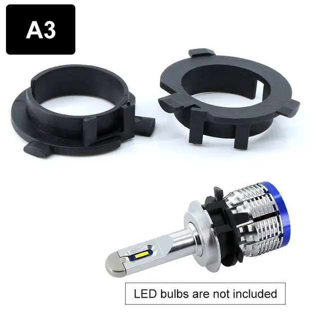 2 Adaptateurs Pour Ampoules LED H7 - Compatible Ford Focus 2017, Fiat 500, Land Rover Discovery
