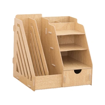 

Multi-Functional Office Supplies File Racks Wooden Desktop Organiser Desk Case