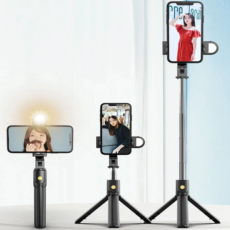 

Wireless Bluetooth Selfie Stick Tripod with Light for iphone/Android/Huawei Foldable Handheld Monopod Shutter Remote Extendable