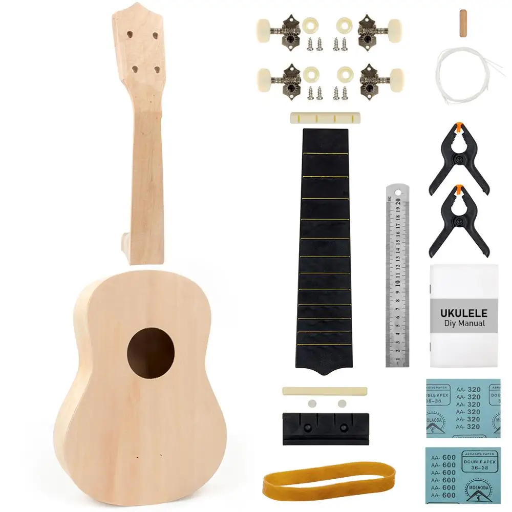 Soprano　DIY　Bass　Accessories　Kmise　Children　with　Your　Ukulele　Toys　Musical　Build　Wood　Uke　Kids　Handwork　Full　for　Own　Kit　AliExpress