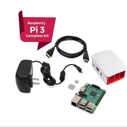 Raspberry Pi 3 Starter Kit COMPLETO, Preto, framboesa Pi3 Modelo B Computador Barebones Motherboard 64bit Quad-Core CPU 1GB RA