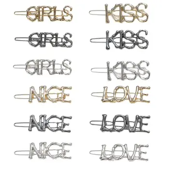 

Women Metallic Irregular Frog Bobby Pin Funny Kiss Love Letter Hair Clip Tree Bark Texture Minimalist Posterior Hair Accessories