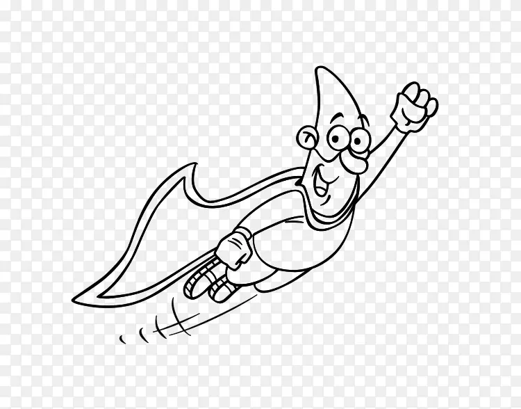 黑白绘画超级英雄着色书超人