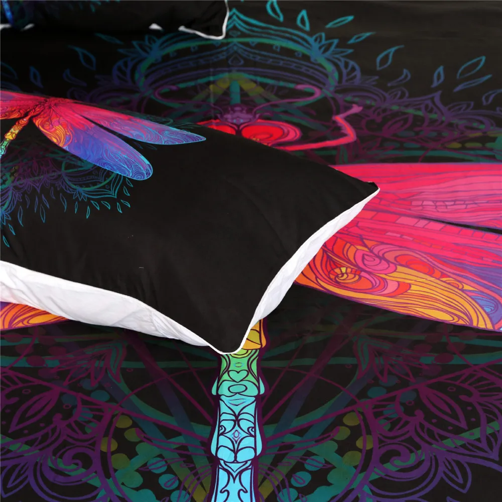 Bedding Set Skull Duvet Cover Set Black and Golden Home Textiles for Adults Butterfly Boho Bedclothes