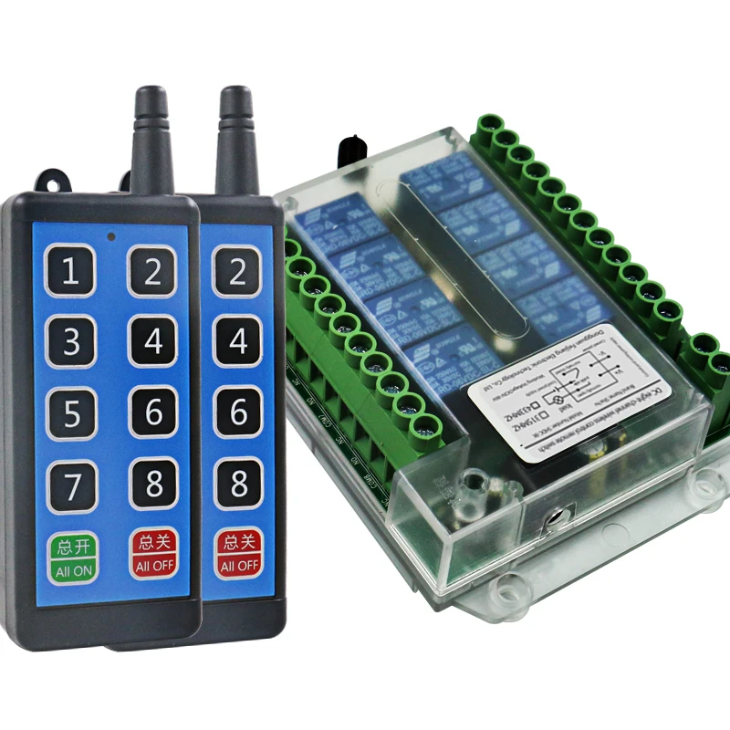 universal wireless remote control switch dc12v 10a  8 channel remote control relay remote switch