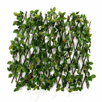 

New Extension Type Garden Buildings Fence Artificial Green Leaf Branch Bucolic Mula Net Wooden Home Restaurants Wall Decoration