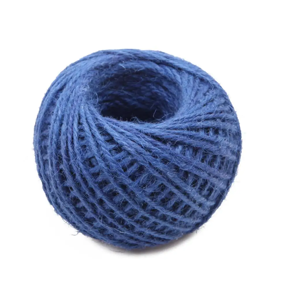 Royal Blue Винтажный 50 м Hessian Мешковина натуральный джутовый шпагат пеньковый шнур для изготовления струн - Цвет: Royal Blue