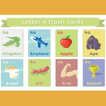

12.7*17.8 cm Learning Flashcards 26pcs English Alphabet Animal Toys Montessori Educational Toys for Children Card Books Gifts