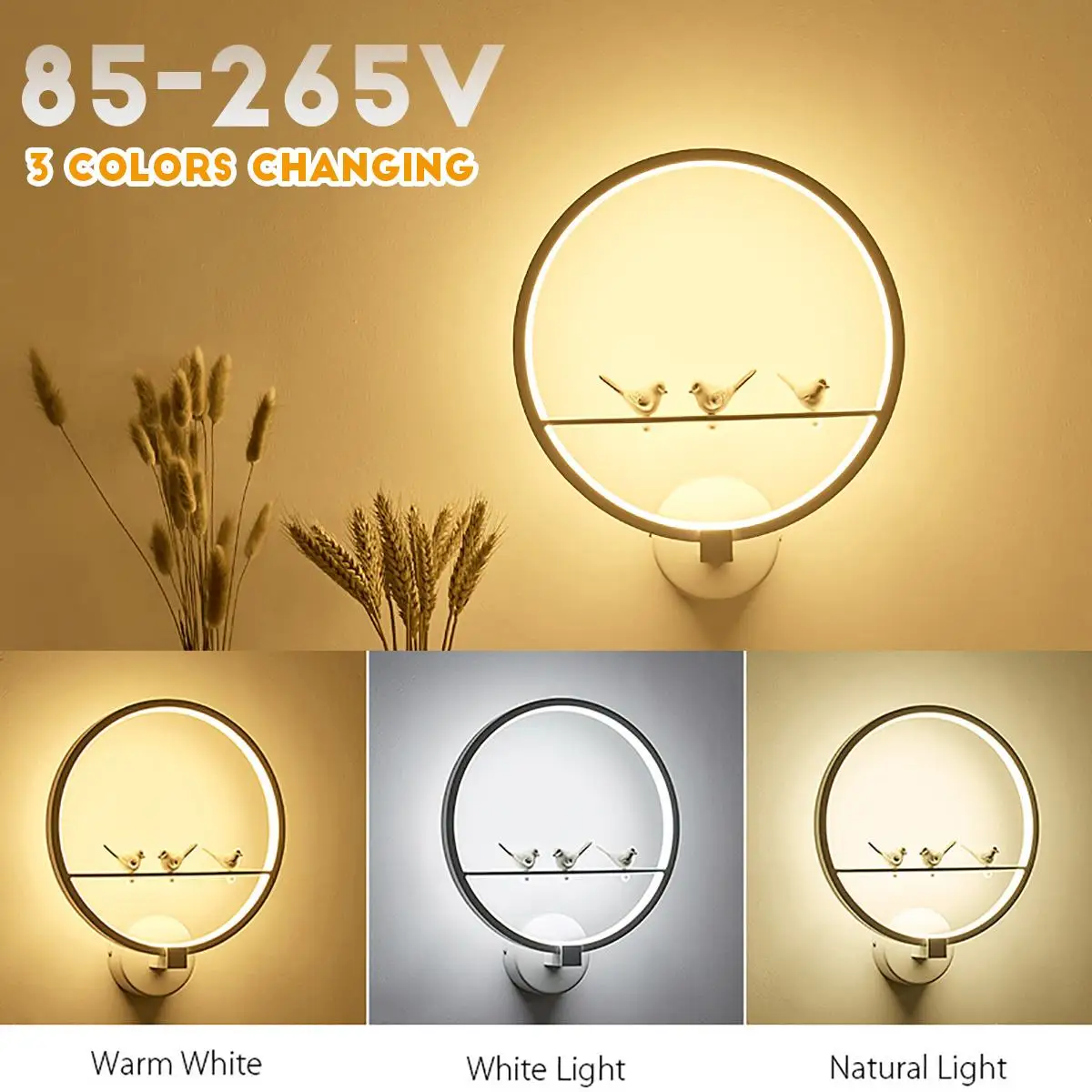 

Nordic 18W LED Wall Lamp Art 3 Color Changing Wall Light Indoor Living Room Dining Room Corridor Caffe Lighting Decoration