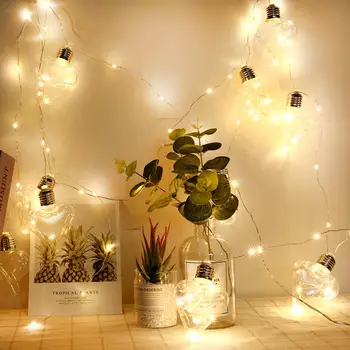 

480cm 100LED Copper Wire 10Pcs Heart Bulb Lamp Party Fairy Light String Decor
