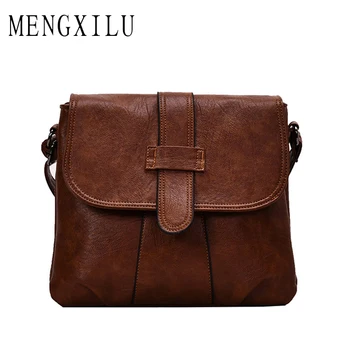 

Retro Leather Saddle Bags 2020 New Fashion Women's Crossbody Bag Female Solid Color Leather Shoulder Bag Ladies Hasp Flap Bags