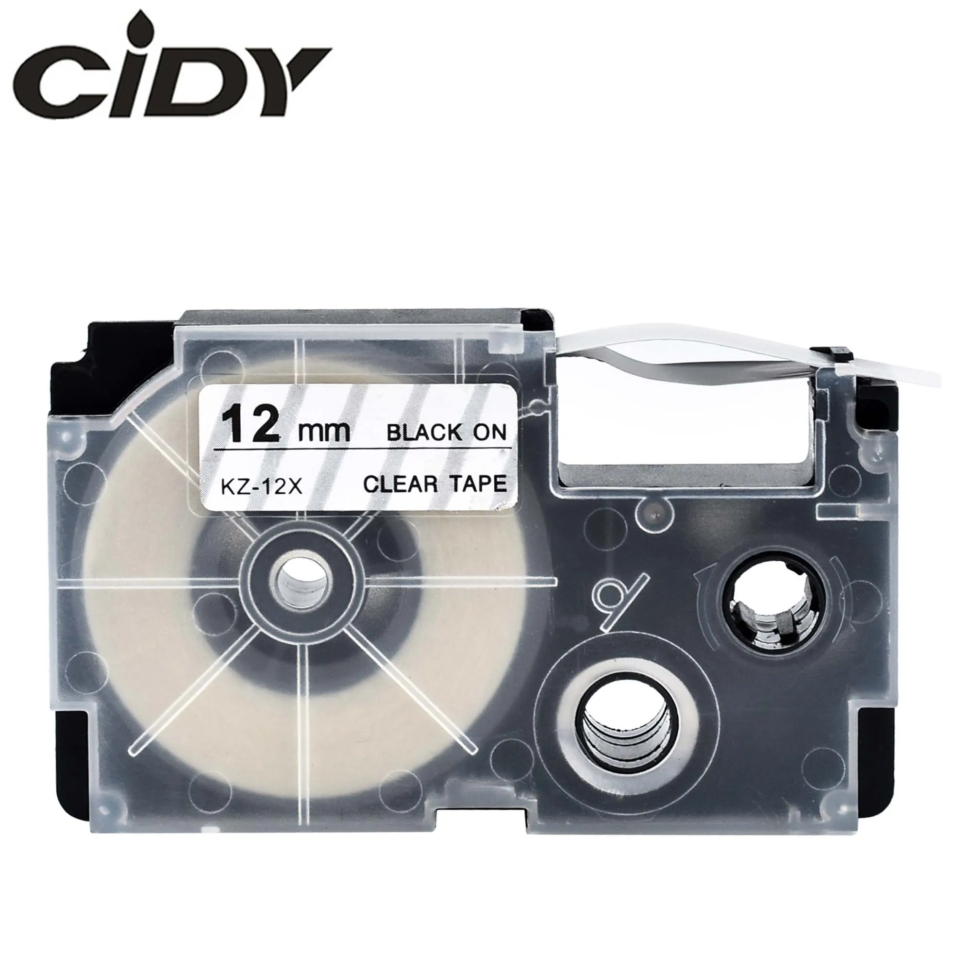 CIDY 50 шт. Φ лента для этикеток XR12X XR 12x12 мм черная на прозрачной ленте этикетка