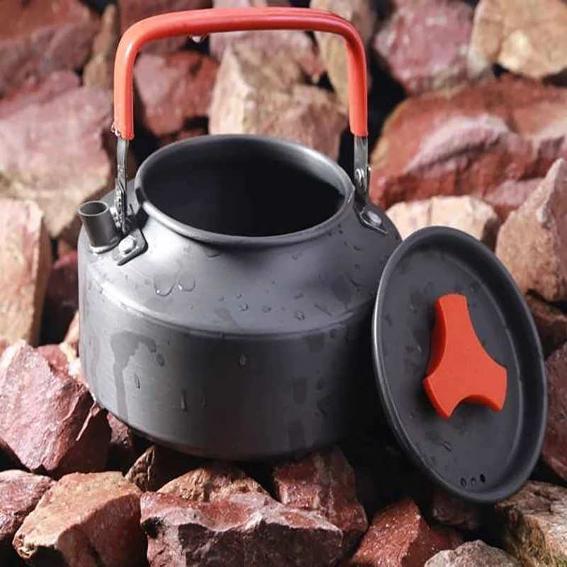 1.1L Water Kettle Portable Durable With Mesh Bag Aluminum Alloy Outdoor