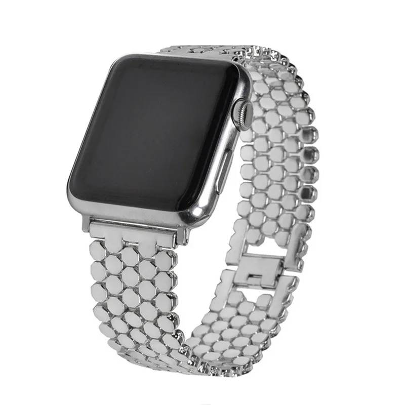 Applicable For Apple watch 5 4 3 Series Fish Scale Metal Strap For Iwatch Solid Chain 3