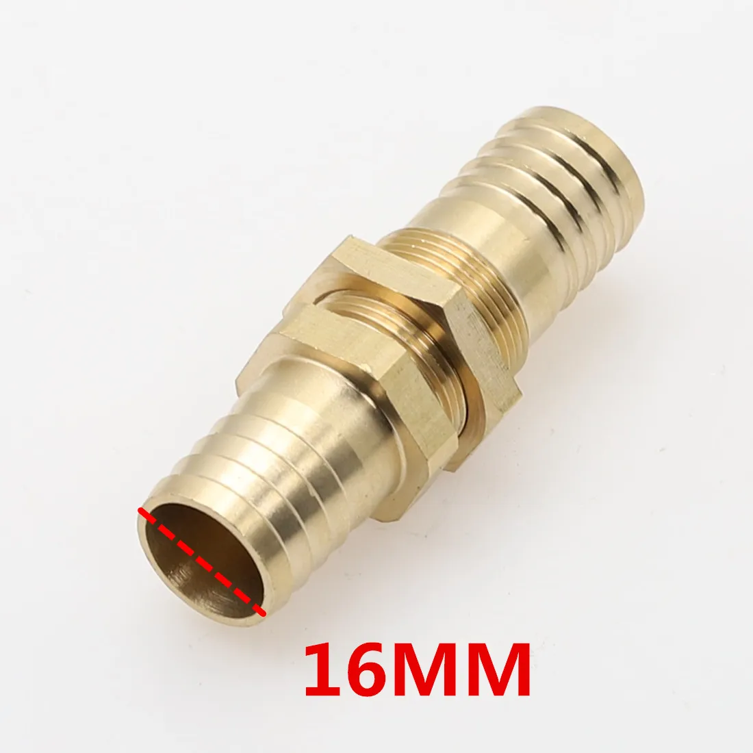 16MM Barb Труба ID 6 8 10 12 14 16 мм шланг Барб переборка Латунь Колючая труба штуцер соединитель Адаптер для топлива газ Вода Медь - Цвет: 16MM Barb