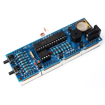 

New Stylish Digital Clock DIY Kit Compact 4-digit DIY LED Clock Accessories Light Control Temperature Date Time Display with Cas