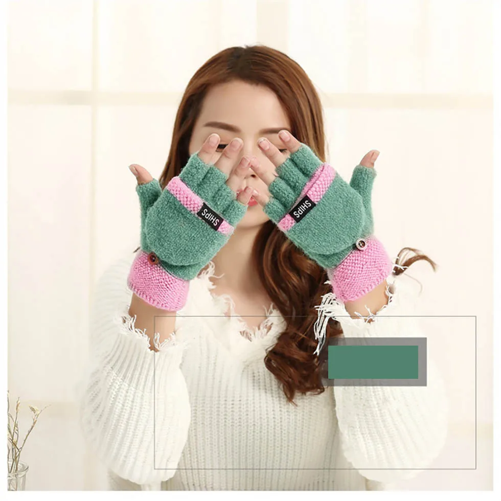 Calymel перчатки с открытыми пальцами зимние теплые вязаные теплые перчатки на половину пальцев мужские и женские шерстяные рабочие Толстые мужские перчатки без пальцев