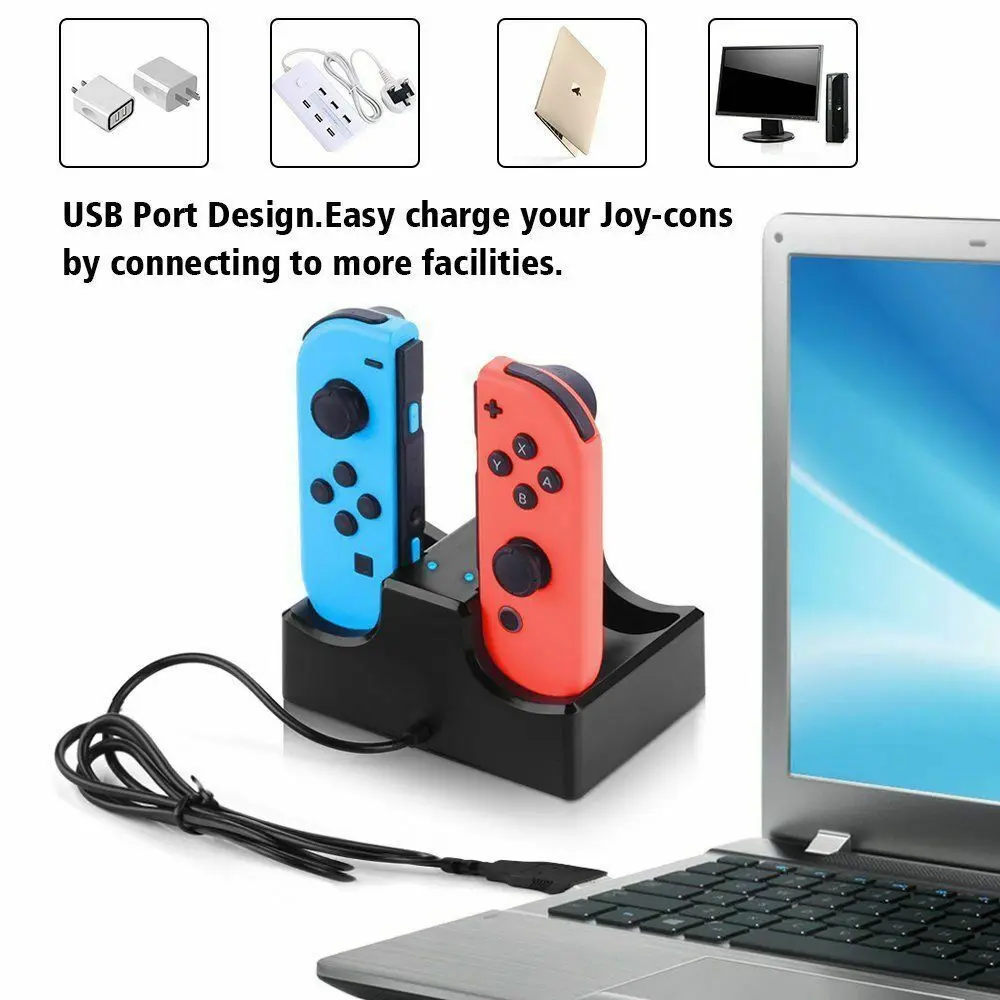 KYVG 4 в 1 USB зарядная док станция Зарядное устройство подставка держатель для Nintendo