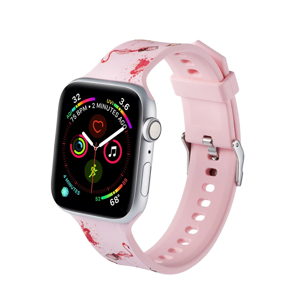 Браслет для apple watch, ремешок для apple Watch, мягкий силиконовый спортивный ремешок, сменный ремешок, совместимый с iWatch 38 44 мм