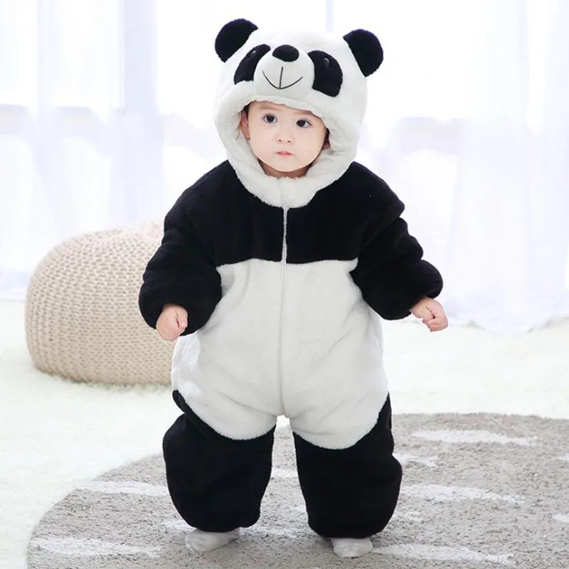

Baby Thicken Cotton Panda Kigurumi Pajamas Clothing Newborn Infant Romper Onesie Animal Anime Costume Hooded Winter Jumpsuit