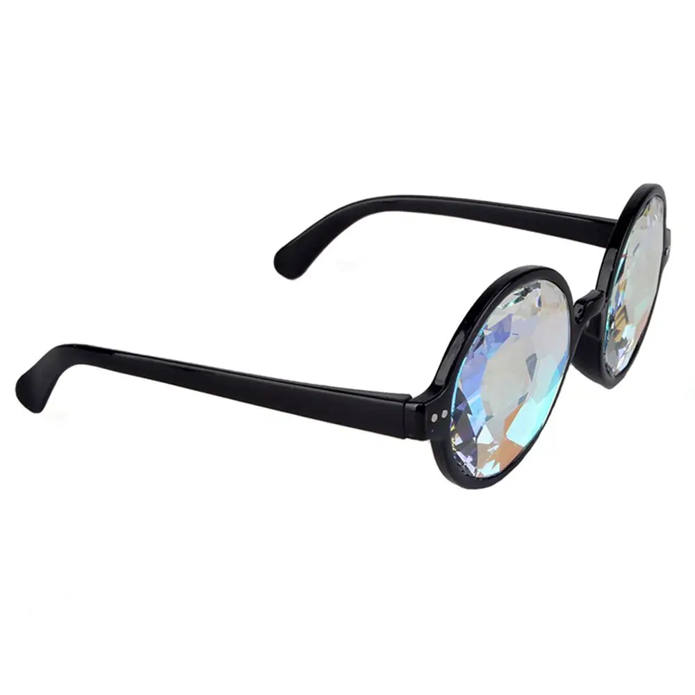 fashion sunglasses Clear Round Glasses Kaleidoscope Eyewears Crystal Lens Party Rave Music Festival Sunglasses Friend Gifts big cat eye sunglasses