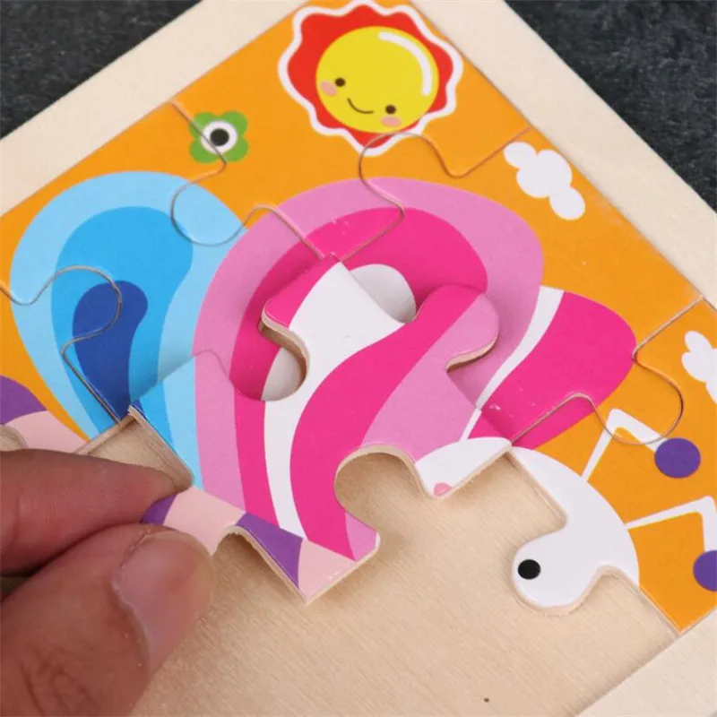 Hot Sale 9 Slice Small Piece Puzzle Toy Children Animals and Vehicle Wooden Puzzle Jigsaw Baby Educational Toys for Kids Gift
