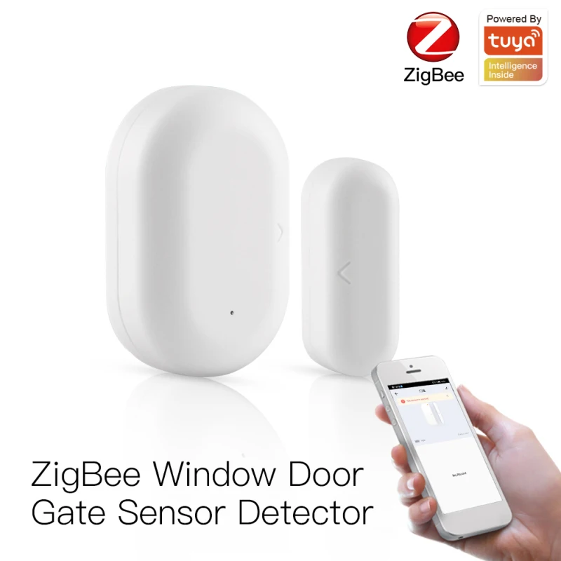 Умный датчик окон и дверей Tuya Zigbee3.0 сенсор с голосовым управлением совместим Alexa