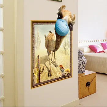 

Oujing Xh7254 Simulation 3d Photo Frame Desert Camel Living Room Background Decoration Adhesive Paper Year Originality