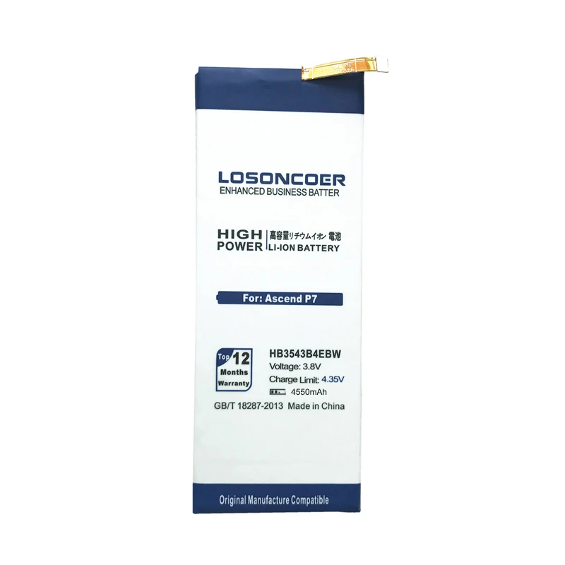 LOSONCOER 4550 мАч HB3543B4EBW батарея для huawei Ascend P7 P7-L07 L09 L00 L10 L05 L11 подарочные инструменты+ наклейки батарея для мобильного телефона