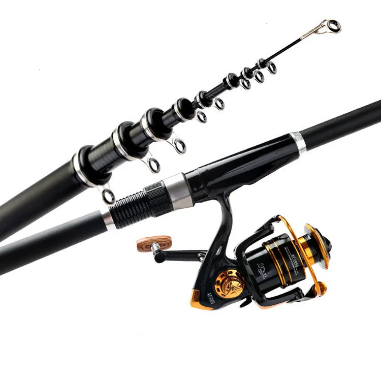 Superhard 2.4m,3.0m,3.6m,4.5m,5.4m,6.3m,7.2m Sea Rod Fishing Pole Carbon Fiber Telescopic Fishing Rod Carbon Rock Fishing Rod