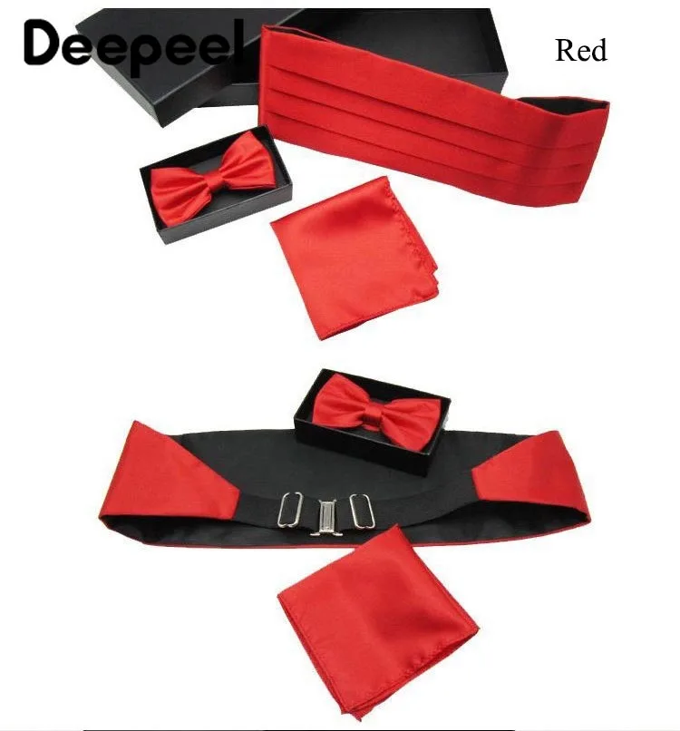 Deepeel, 1 шт., 13 см* 80-115 см, мужской костюм, широкие пояса, галстук-бабочка, карман, полотенце, костюм из трех предметов, Шелковый мужской пояс YK692