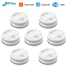 CPVan SM05W 7 шт./лот Wi-Fi детектор дыма пожарный WiFi Tuya Smart Life APP сигнализация детектор rookmelder